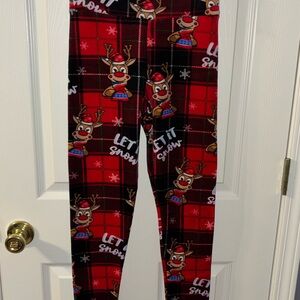 No Boundaries Reindeer Let It Snow Size S (3-5) Leggings Never Worn